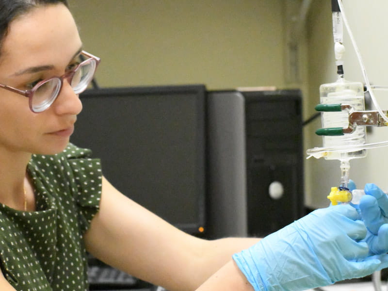 Paula Nieto Morales, a doctoral student at Florida State University College of Medicine, works in the lab of biomedical sciences professor Dr. Jose Pinto. (Photo courtesy of Paula Nieto-Morales)