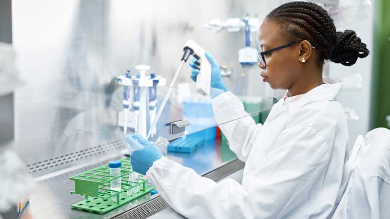 woman working in lab